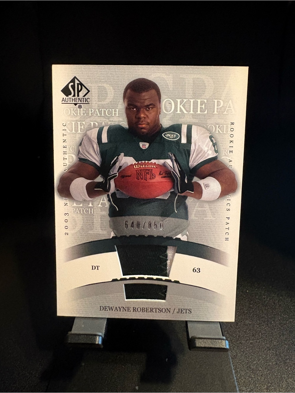 SP Authentic Dewayne Robertson Rookie Patch Card
